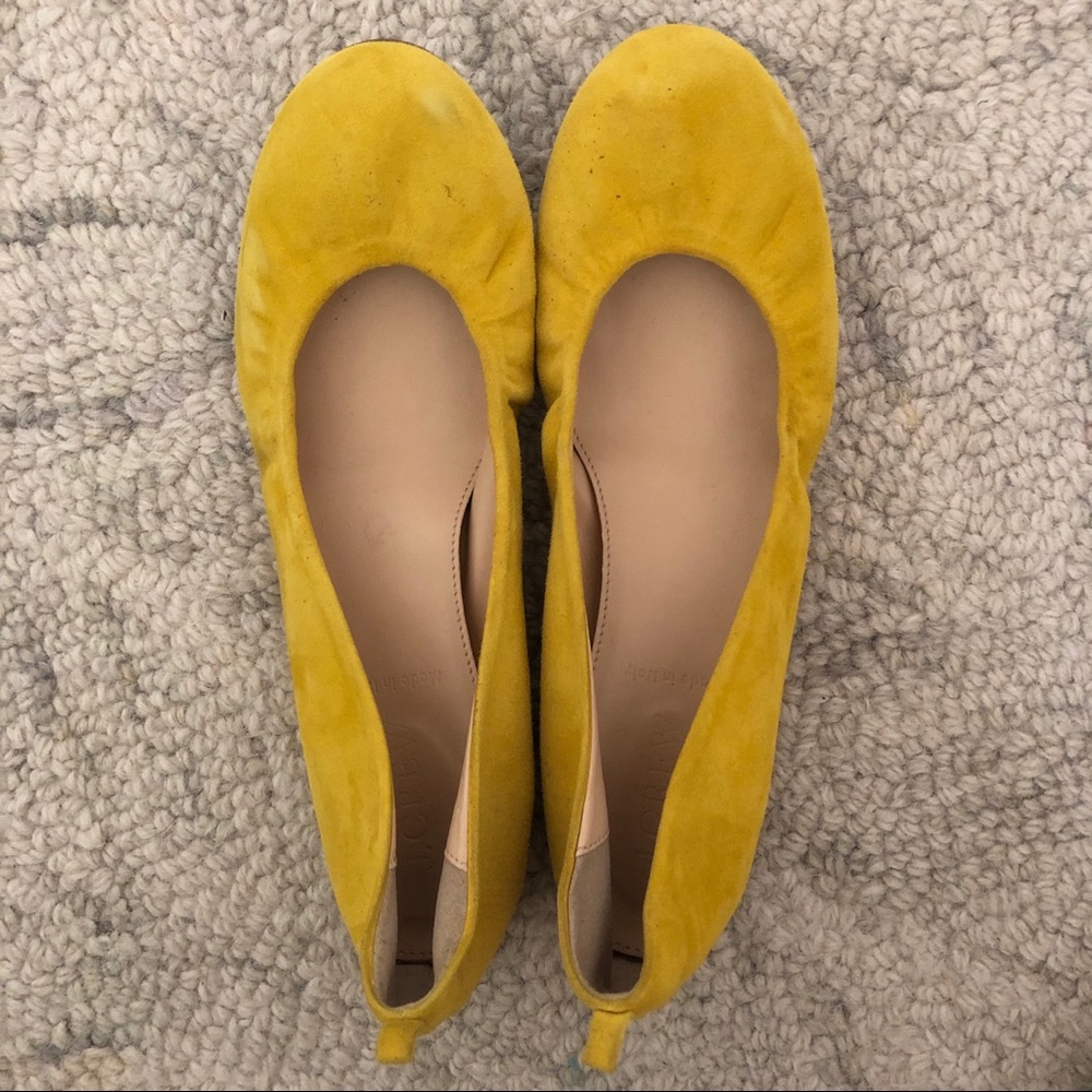 J. Crew yellow suede Cleve flats size 6.5